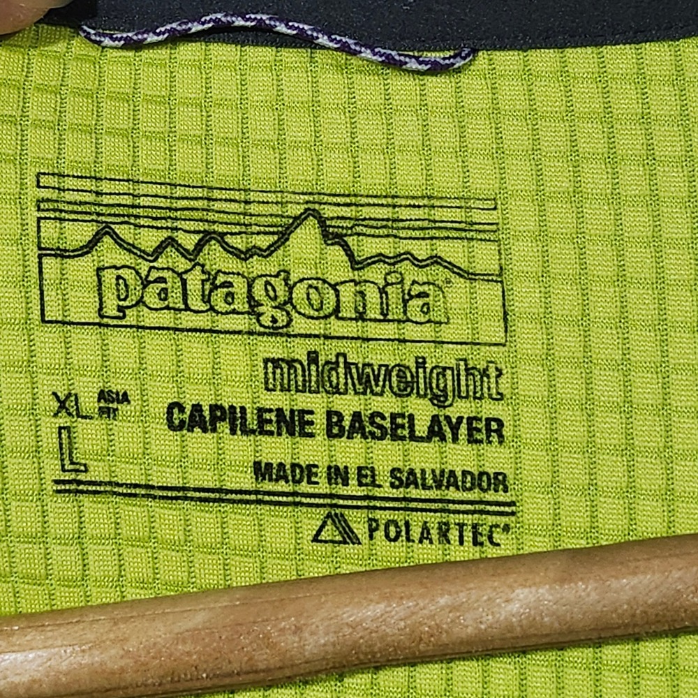 Patagonia Capilene Midweight Baselayer Men L Polartec 1/4 Zip Lime Green XL Asia - Picture 2 of 12